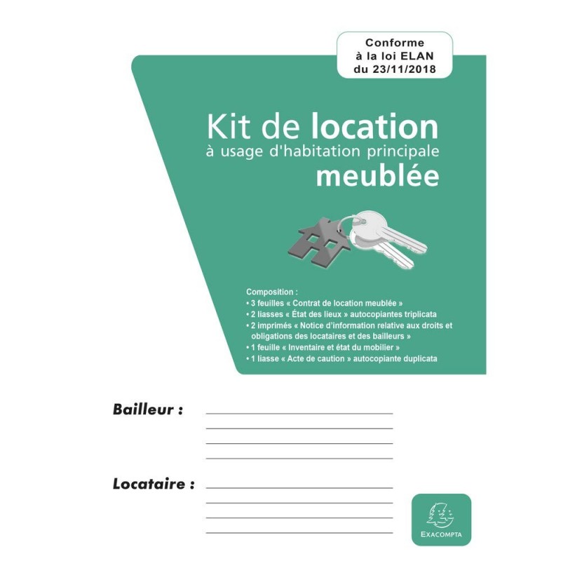photo-Contrat de location - Habitation meublée - Conforme loi CLIMAT - Kit complet