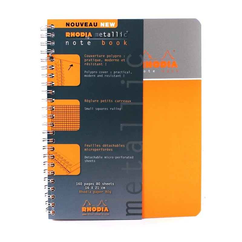 photo-Cahier - 16x21cm - Petits carreaux - 160 pages - Polypro - Spirales - Rhodia