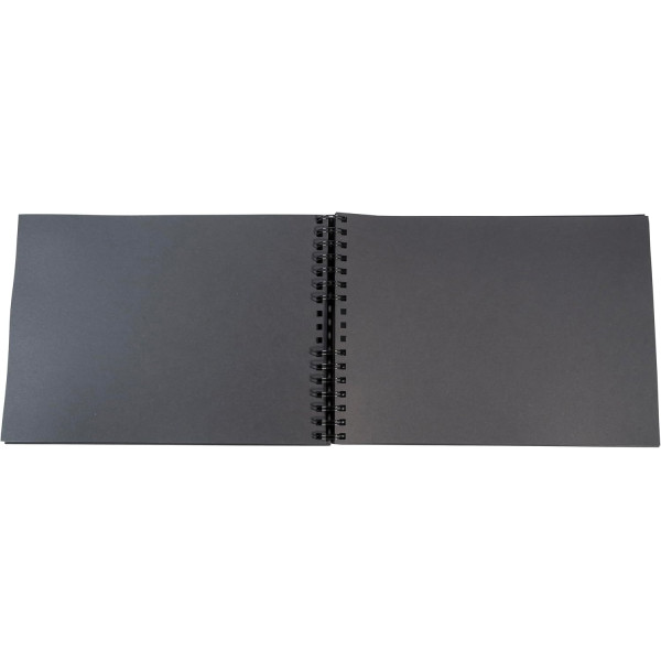 Album de scrapbooking - 32x22cm - Noir - Inclus stickers, feutres, pochoirs, coins photos - Exacompta