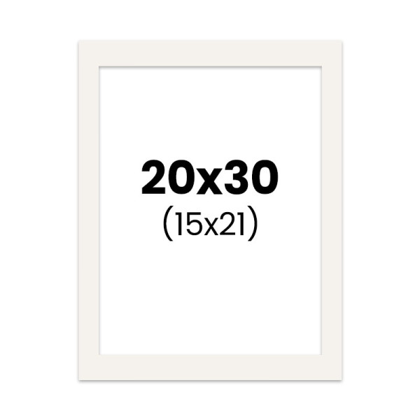 photo-Passe-partout - Blanc cassé - 20x30cm - Photo 15x21cm - Pour cadre - Encadrement