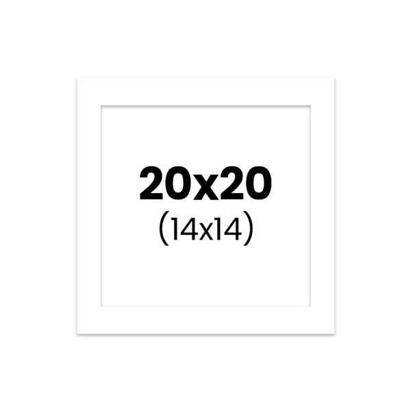 photo-Passe-partout - Blanc - 20x20cm - Photo 14x14cm - Pour cadre - Encadrement