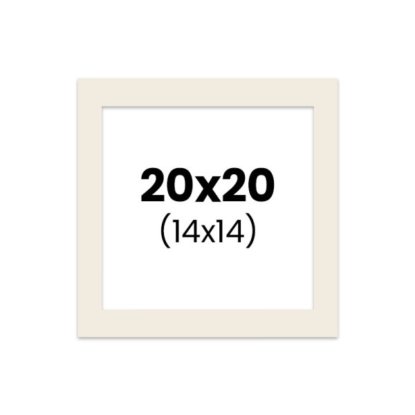 photo-Passe-partout - Blanc cassé - 20x20cm - Photo 14x14cm - Pour cadre - Encadrement