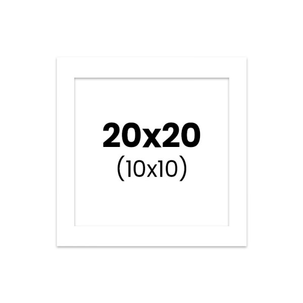 photo-Passe-partout - Blanc - 20x20cm - Photo 10x10cm - Pour cadre - Encadrement
