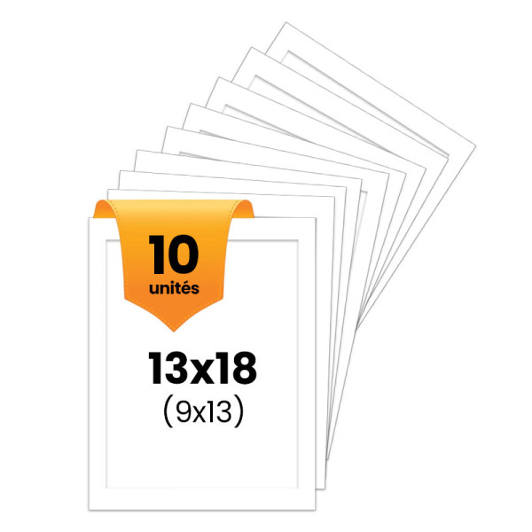photo-10 passe-partout - Blanc - 13x18cm - Photo 9x13cm - Pour cadre - Encadrement