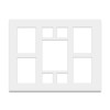 photo-Passe-partout - Blanc - Pêle-mêle - 40x50 - 9 ouvertures - Pour cadre - Encadrement