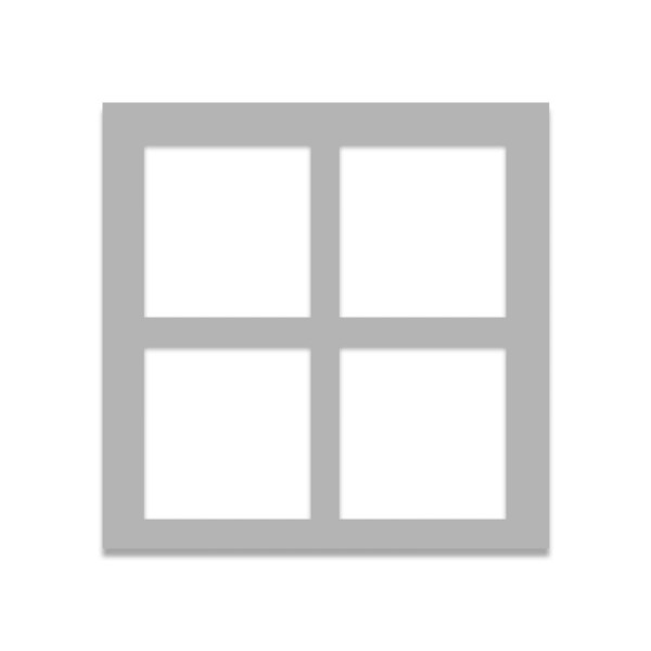 photo-Passe-partout - Gris - Pêle-mêle - 40x40 - 4 ouvertures - Pour cadre - Encadrement