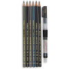 Crayons graphite - Aquarellable - Coffret 6 crayons + pinceau à eau - Carand' Ache