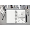 Carnet - Croquis - A4 - Portrait - Spirale - 64 pages - 140g - Lisse - Clairefontaine - Goldline