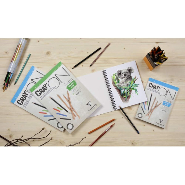 Bloc - Dessin - A5 - 160g - 30 feuilles - Grain fin - Clairefontaine - Cray'On
