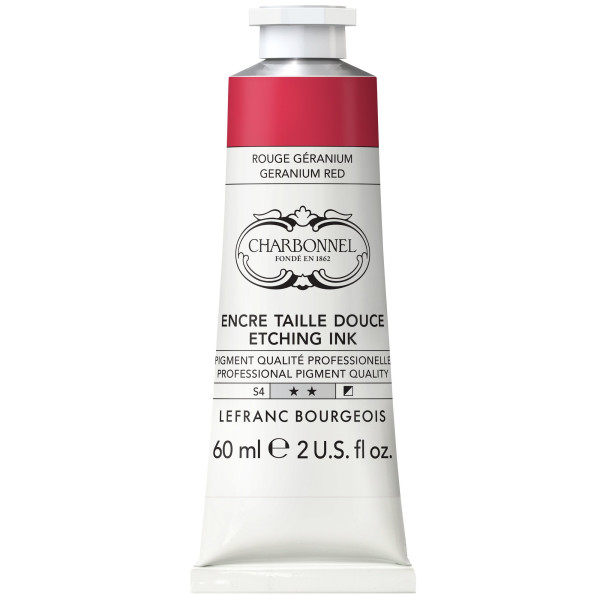 photo-Encre taille douce - Pour la gravure - Rouge géranium - 375 - Charbonnel - Tube 60ml