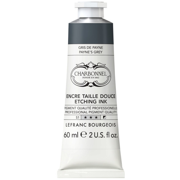 photo-Encre taille douce - Pour la gravure - Gris Payne - 261 - Charbonnel - Tube 60ml