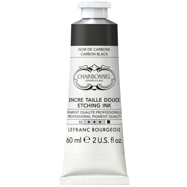 photo-Encre taille douce - Pour la gravure - Noir carbone - 291 - Charbonnel - Tube 60ml