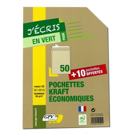 photo-Enveloppes - Kraft - C5 - 162x229mm - Auto adhésive - Lot de 60 - Courrier - GPV