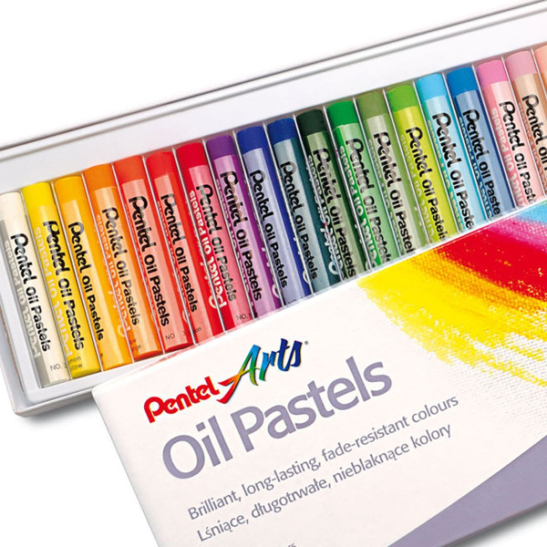 Craies - Pastels à l'huile - Boîte de 25 - Couleurs lumineuses - Pentel Arts