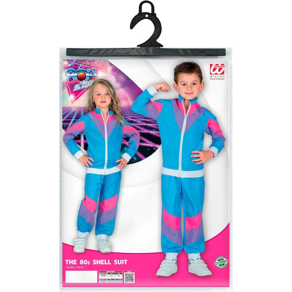 Déguisement - Années 80 - Jogging - Veste + pantalon - Enfant - Taille 8/10ans