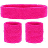 photo-Déguisement - Années 80 - Bandeau + bracelets - Rose fluo - Taille unique