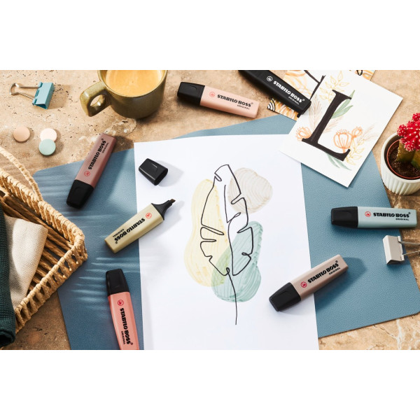 Coffret - 6 surligneurs STABILO BOSS - 6 feutres Pen 68 - 6 stylos-feutres point 88