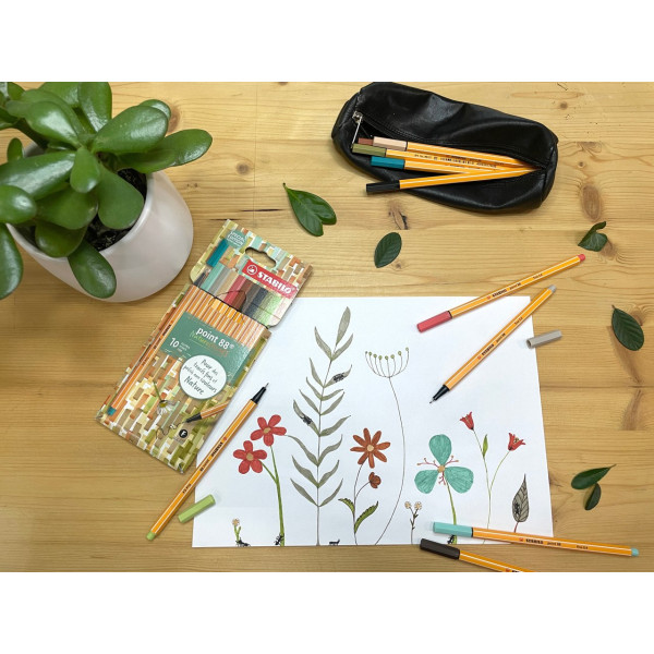 Coffret - 6 surligneurs STABILO BOSS - 6 feutres Pen 68 - 6 stylos-feutres point 88