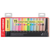 photo-Surligneurs - STABILO BOSS Original - Set de bureau - 15 couleurs - Pointe biseautée large