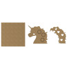 Cadre en bois à décorer - Modèle licorne - Loisirs créatifs - Enfant - Aladine