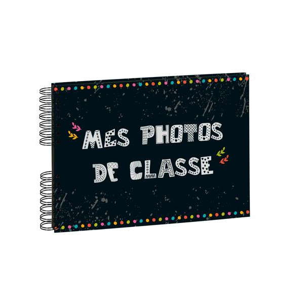 photo-Album photos - Pour photos de classe - 32x22cm - Spirales - Noir - 50 pages