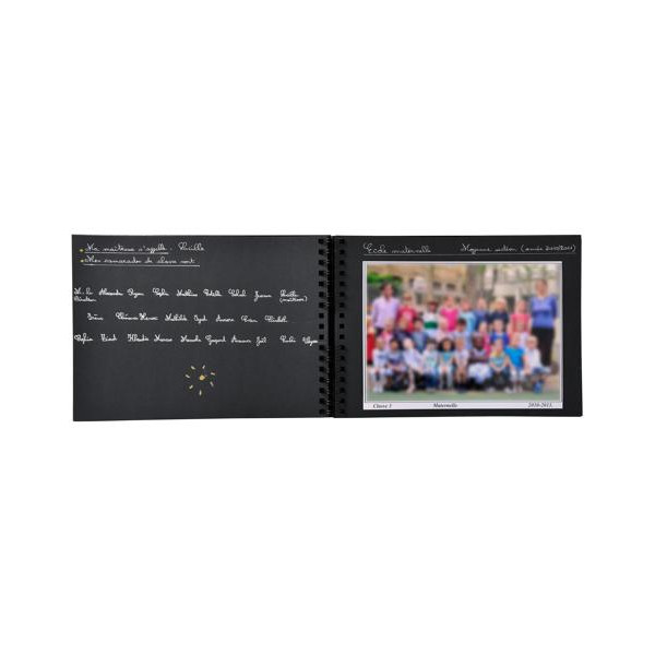 Album photos - Pour photos de classe - 32x22cm - Spirales - Noir - 50 pages