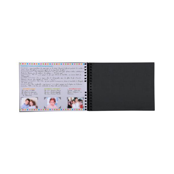 Album photos - Pour photos de classe - 32x22cm - Spirales - Noir - 50 pages