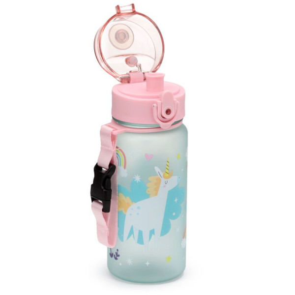 Gourde - Réutilisable - Pour enfant - Modèle licorne - 350ml - Plastique ridige