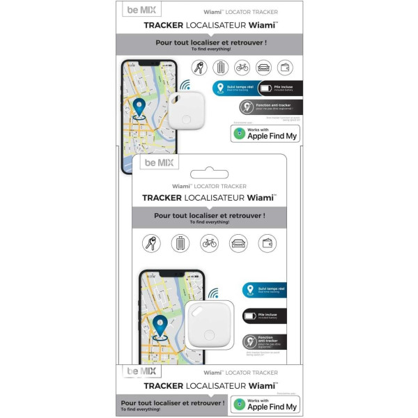 Tracker - Localiseur - Compatible Apple Find Me - Pour valise, clé, vélo, voiture
