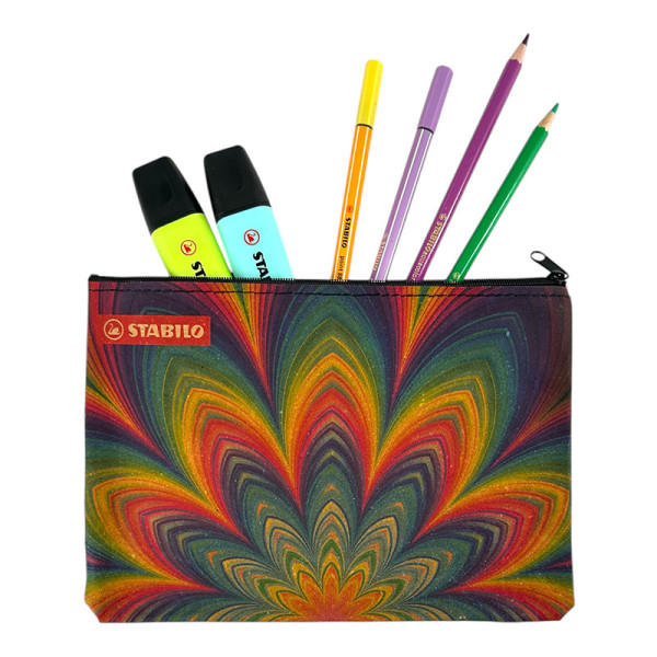 Trousse - Rectangulaire - Plat - Motif Arty - STABILO - 22,5x16cm - Cuir recyclé