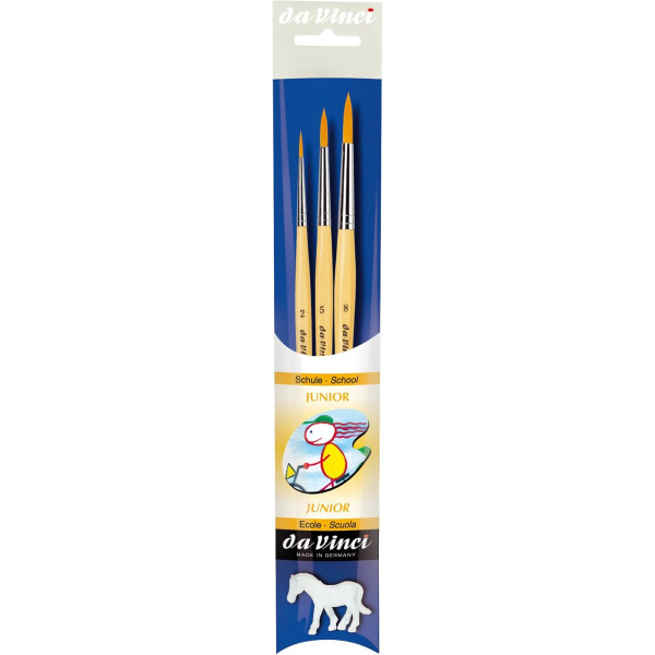 photo-Pinceaux - Scolaire - Rond - 3 tailles n°2, 5 et 8 - Fibres synthétique - Da Vinci