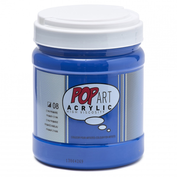 photo-Peinture acrylique - Cyan primaire - Mate-satinée - Pot 700ml - Pébéo Pop Art