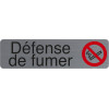 photo-Plaque adhésive - Défense de fumer - Imitation alu - 16,x4,4cm - Signalétique