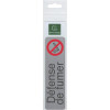 Plaque adhésive - Défense de fumer - Imitation alu - 16,5x4,4cm - Signalétique