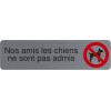 photo-Plaque adhésive - Chiens interdits - Imitation alu - 16,x4,4cm - Signalétique