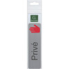Plaque adhésive - Privé - Avec pictogramme - Imitation alu - 16,5x4,4cm - Signalétique