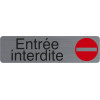 photo-Plaque adhésive - Entrée interdite - Imitation alu - 16,x4,4cm - Signalétique