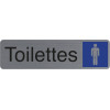 photo-Plaque adhésive - Toilettes homme - Imitation alu - 16,x4,4cm - Signalétique