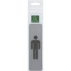 Plaque adhésive - Picto homme - Toilette - Imitation alu - 16,5x4,4cm - Signalétique