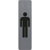 photo-Plaque adhésive - Picto homme - Toilette - Imitation alu - 16,x4,4cm - Signalétique