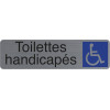 photo-Plaque adhésive - Toilettes handicapés - Imitation alu - 16,x4,4cm - Signalétique