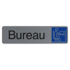 photo-Plaque adhésive - Bureau - Avec pictogramme - Imitation alu - 16,5x4,4cm - Signalétique