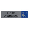 photo-Plaque adhésive - Salle d'attente - Avec pictogramme - Imitation alu - 16,5x4,4cm - Signalétique
