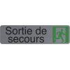 photo-Plaque adhésive - Sorite de secours - Imitation alu - 16,5x4,4cm - Signalétique