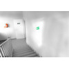 Plaque adhésive - Sortie de secours - Imitation alu - 16,5x4,4cm - Signalétique