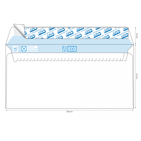 Enveloppes Blanches 110X220 - 50+10 Offertes - Gpv | à seulement 2,5 €