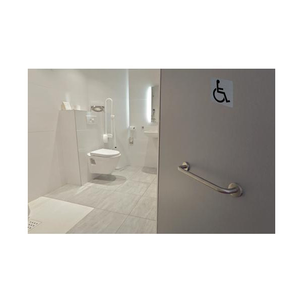Plaque adhésive - Handicapés - 7,5x7,5cm - Imitation alu - Signalétique