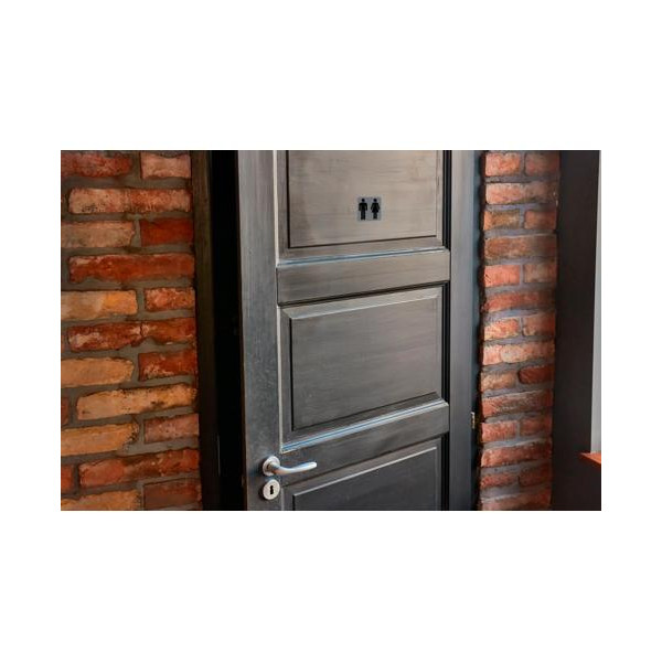 Plaque adhésive - Toilettes - Homme/Femme - 7,5x7,5cm - Imitation alu - Signalétique