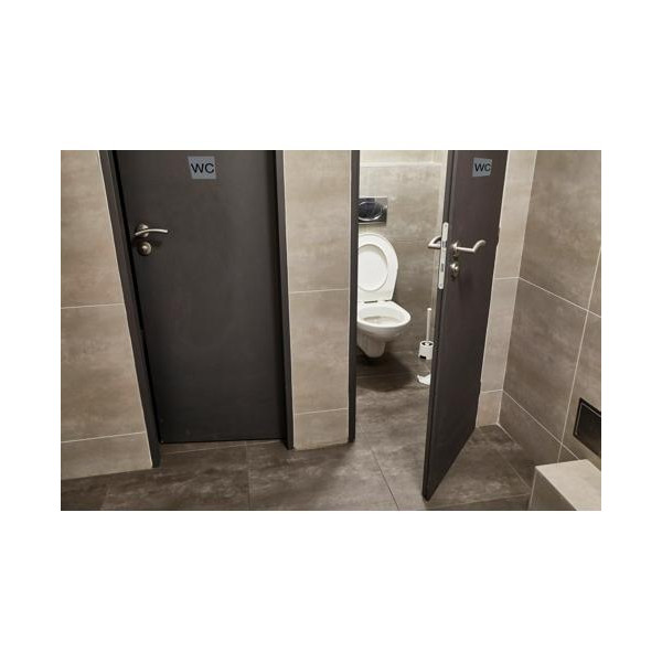 Plaque adhésive - Toilettes - WC - 7,5x7,5cm - Imitation alu - Signalétique