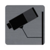 photo-Plaque adhésive - Vidéo surveillance - Caméra - 7,5x7,5cm - Imitation alu - Signalétique